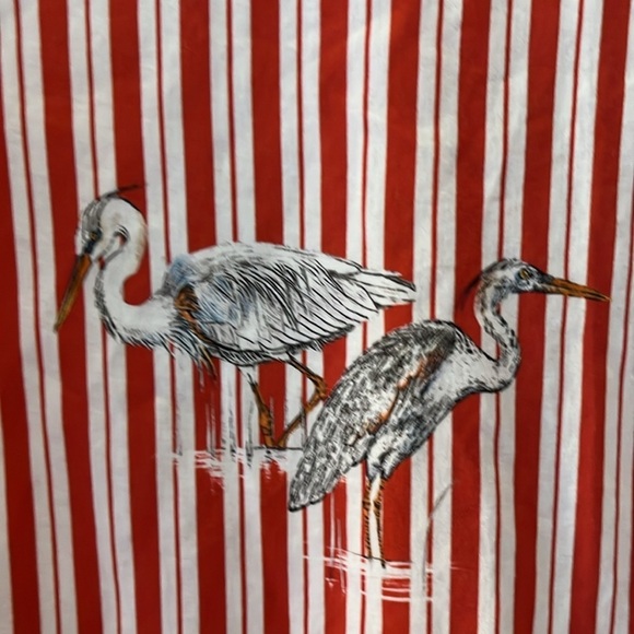 Zara Woman long sleeved red and white striped top with herons. Size Small. - Picture 5 of 8
